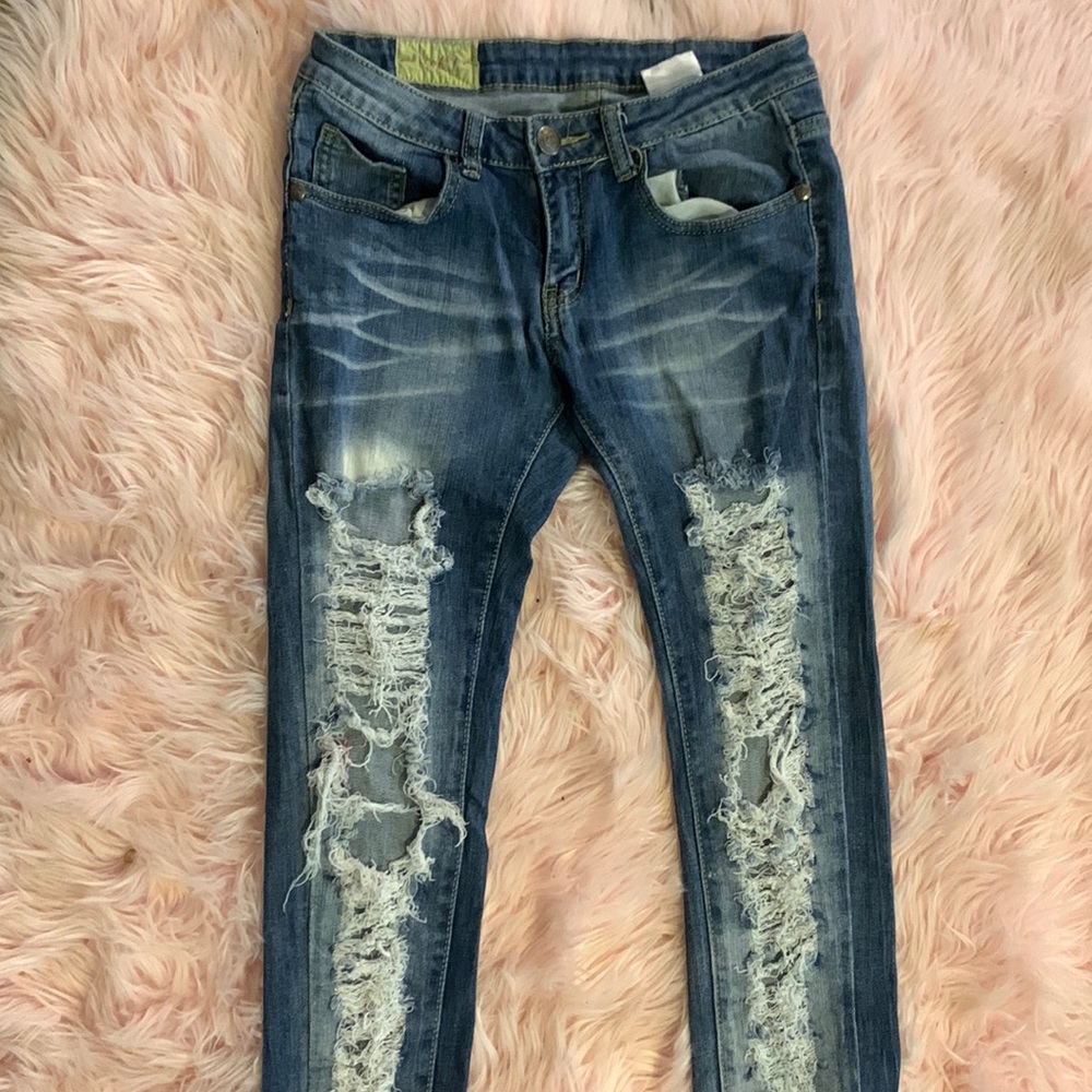 LOW RISE Ripped jeans machine nouvelle mode
